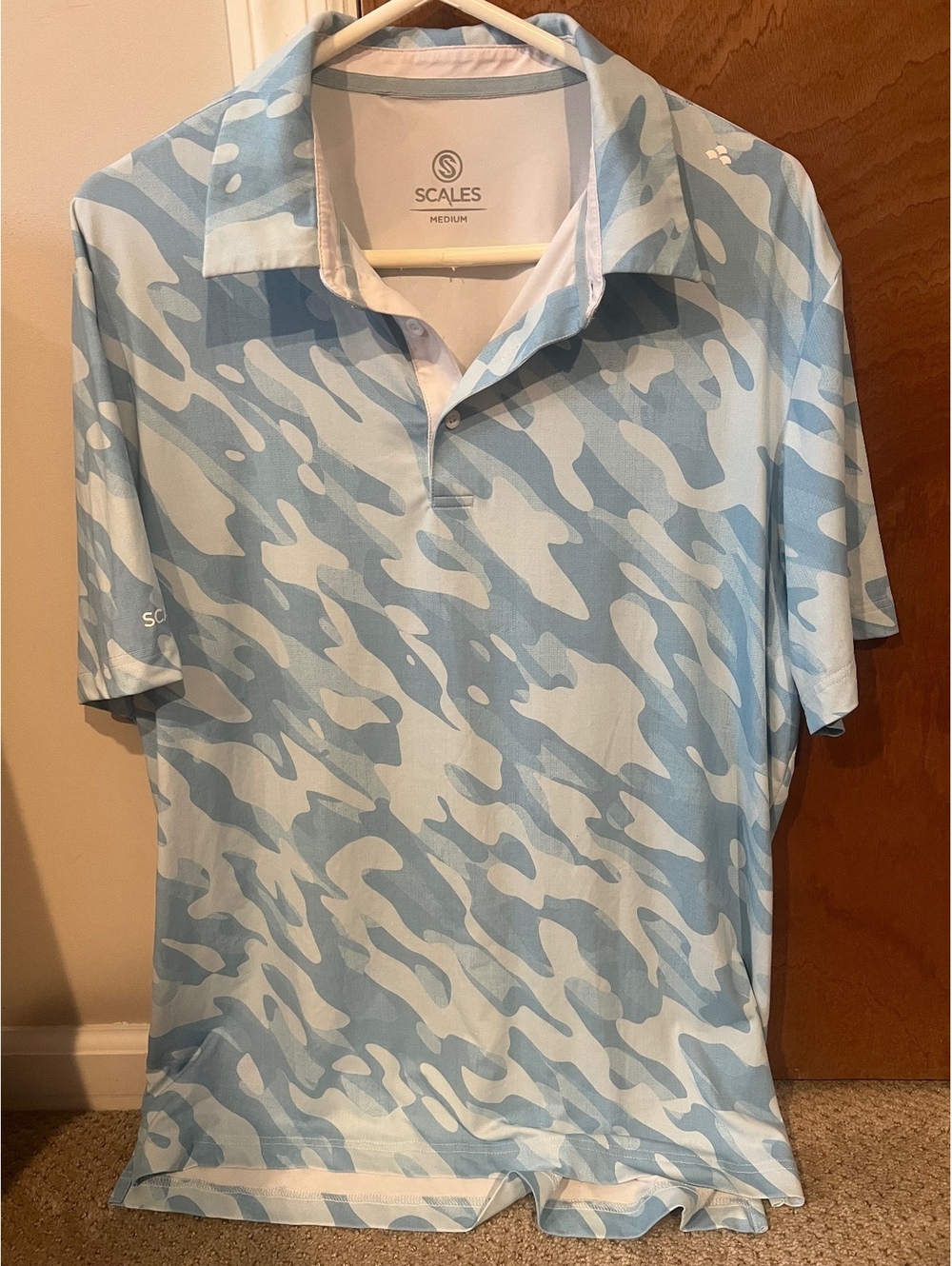 Scales Blue Camo Golf Polo